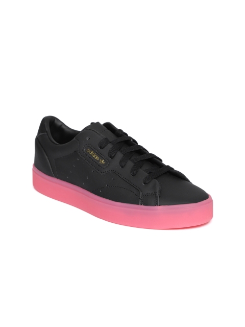 

ADIDAS Originals Women Black Sleek Leather Sneakers