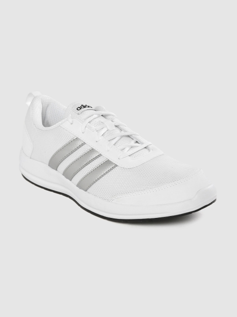 

ADIDAS Men White & Silver-Toned Striped Hyperon Running Shoes