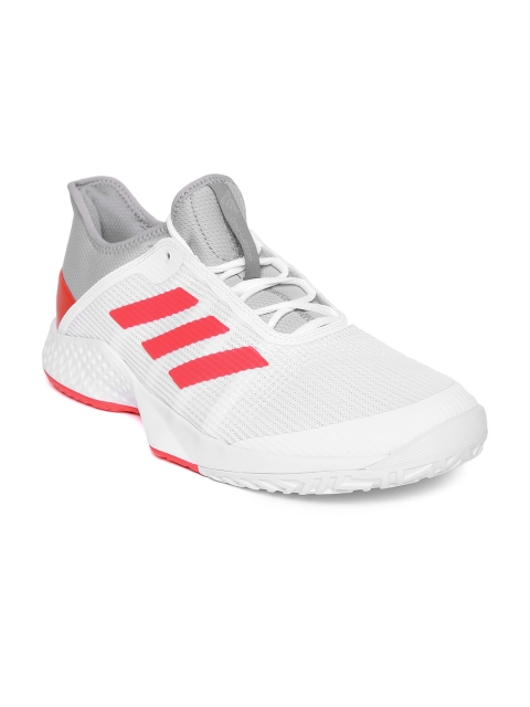 

ADIDAS Men White & Grey Colourblocked ADIZERO CLUB Tennis Shoes