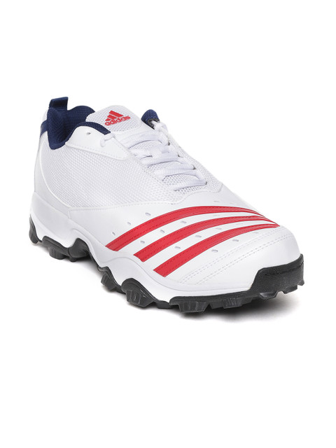 

ADIDAS Men White & Red Hase II Striped Cricket Shoes