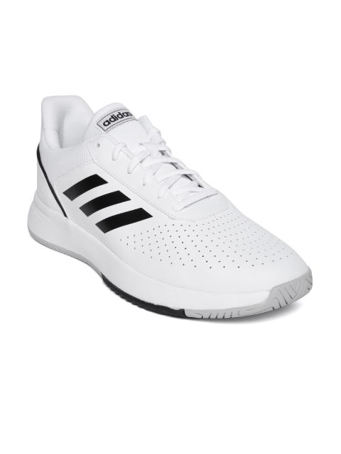 

ADIDAS Men White COURTSMASH Tennis Leather Shoes