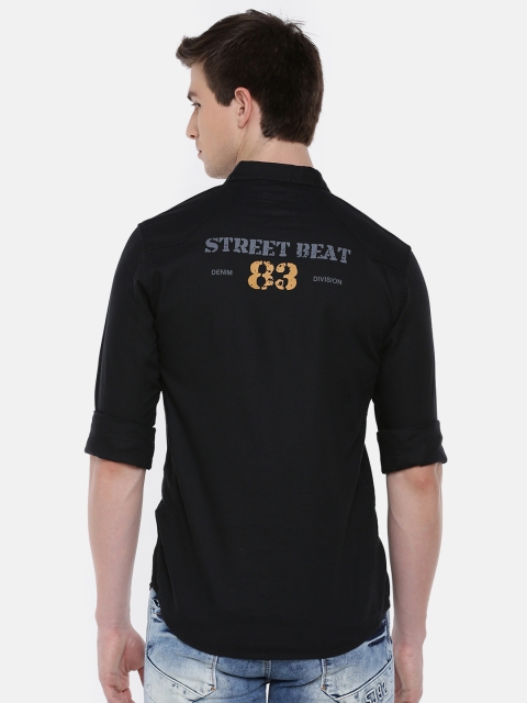 

SPYKAR Men Black Slim Fit Printed Casual Shirt
