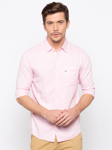 

SPYKAR Men Pink Solid Slim Fit Casual Shirt