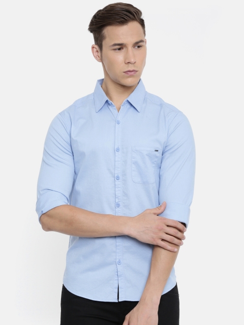 

SPYKAR Men Blue Slim Fit Solid Casual Shirt