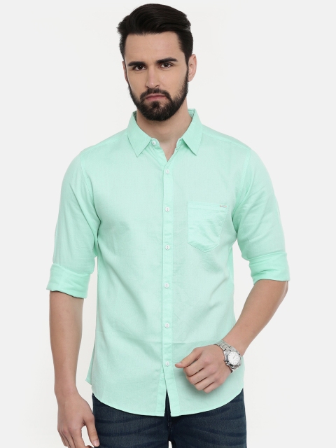 

SPYKAR Men Sea Green Slim Fit Solid Casual Shirt