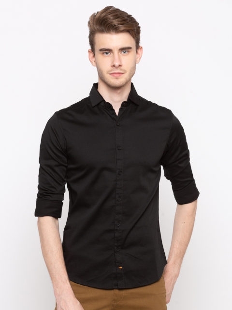 

SPYKAR Men Black Solid Slim Fit Casual Shirt