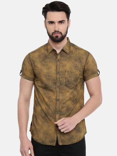 

SPYKAR Men Khaki & Black Printed Casual Shirt