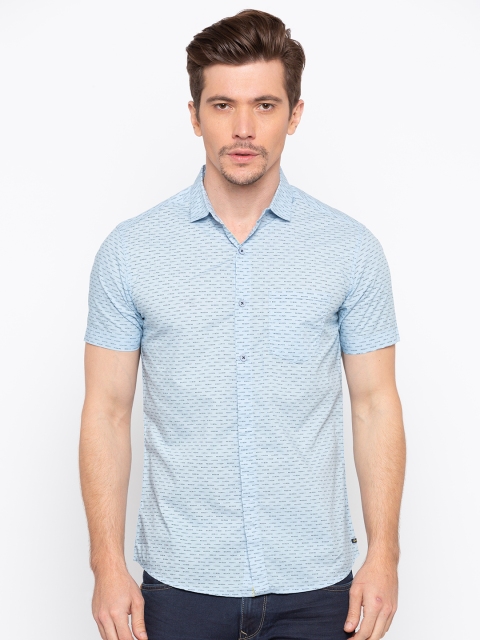 

SPYKAR Men Blue Slim Fit Printed Casual Shirt