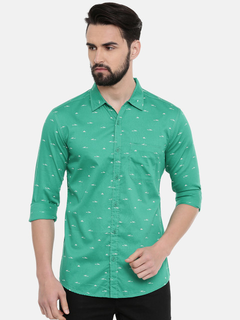 

SPYKAR Men Sea Green Regular Fit Printed Casual Shirt