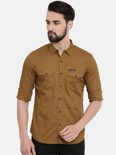 

SPYKAR Men Khaki Slim Fit Solid Casual Shirt