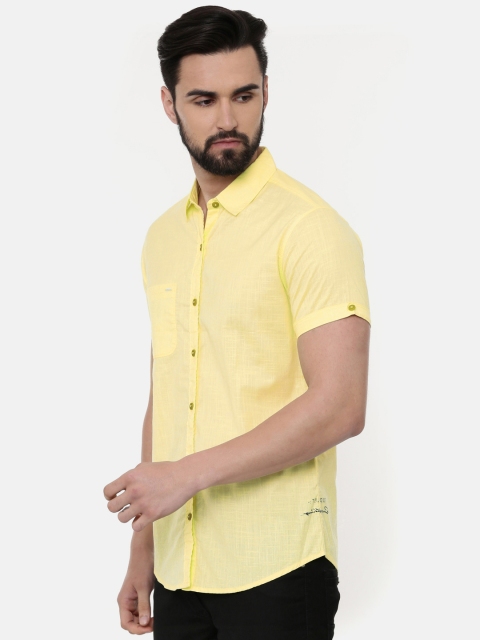 

SPYKAR Men Lime Green Regular Fit Solid Casual Shirt