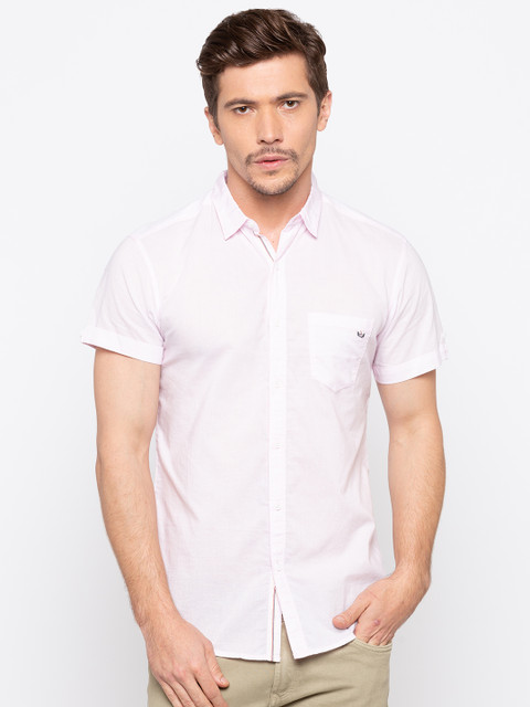 

SPYKAR Men Pink Slim Fit Solid Casual Shirt
