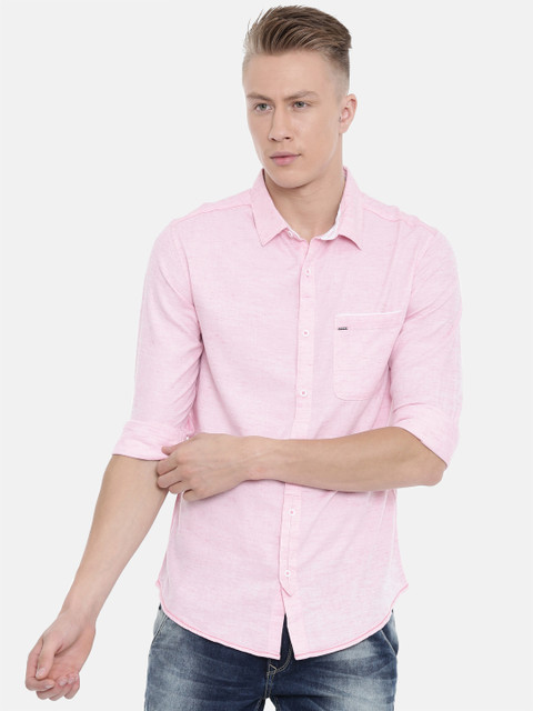 

SPYKAR Men Pink Slim Fit Solid Casual Shirt