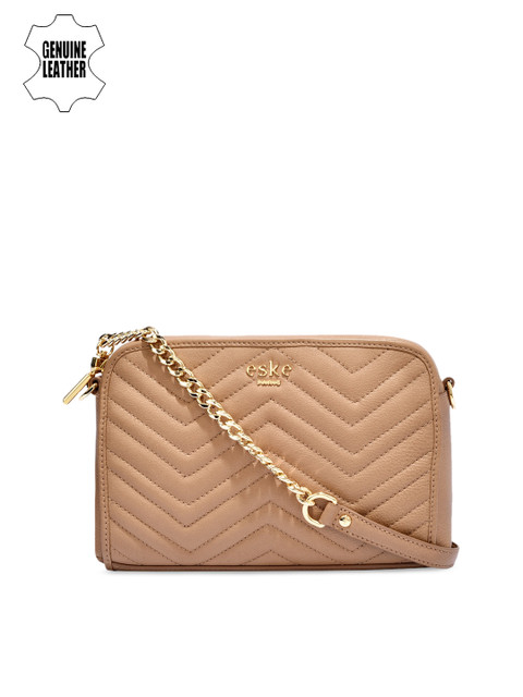 

Eske Nude Solid Sling Leather Bag