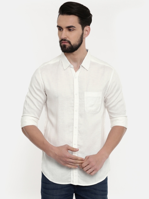 

SPYKAR Men White Slim Fit Solid Casual Shirt