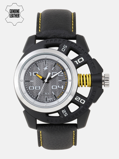

Fastrack Men Grey Genuine Leather Analogue Watch 38028PL01J