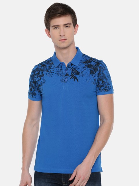

SPYKAR Men Blue Solid Polo Collar T-shirt