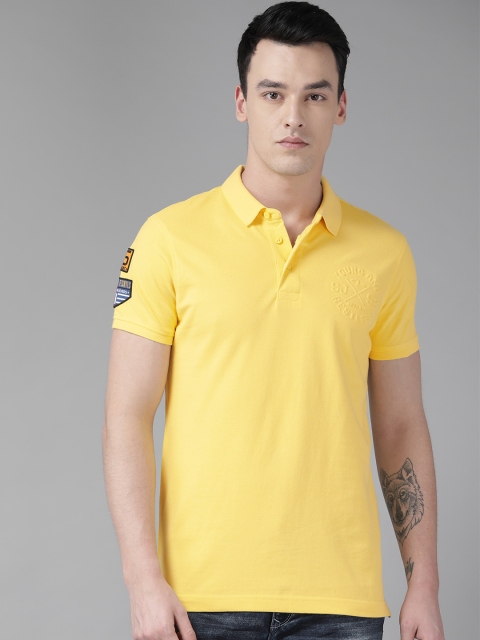 

SPYKAR Men Yellow Solid Polo Collar T-shirt