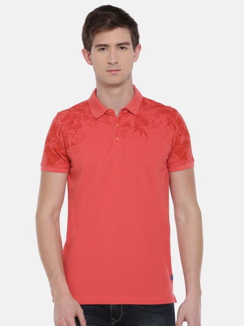 

SPYKAR Men Coral Solid Polo Collar T-shirt