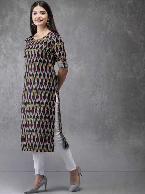 

Anouk Women Multicoloured Printed Straight Kurta, Multi