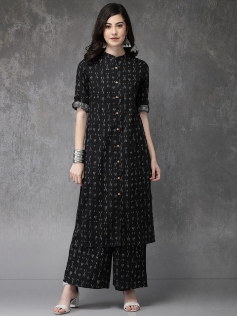 

Anouk Women Black & White Printed Kurta with Palazzos