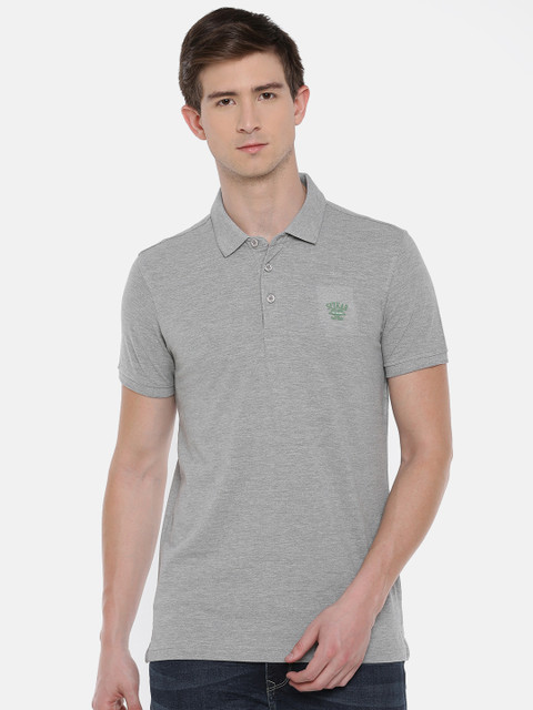 

SPYKAR Men Grey Solid Polo Collar T-shirt