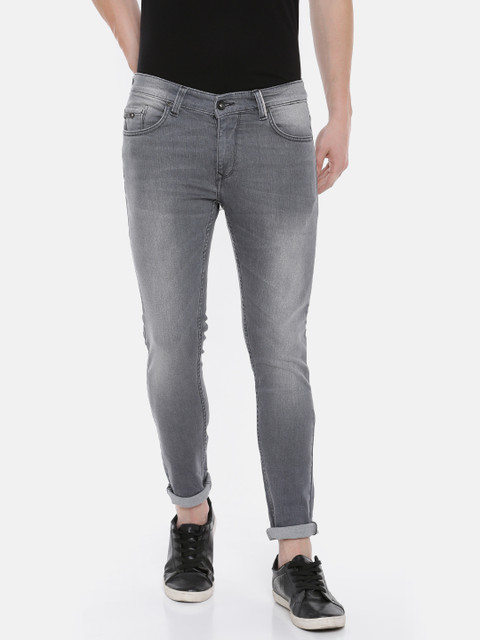 

SPYKAR Men Grey Super Skinny Fit Low-Rise Clean Look Jeans