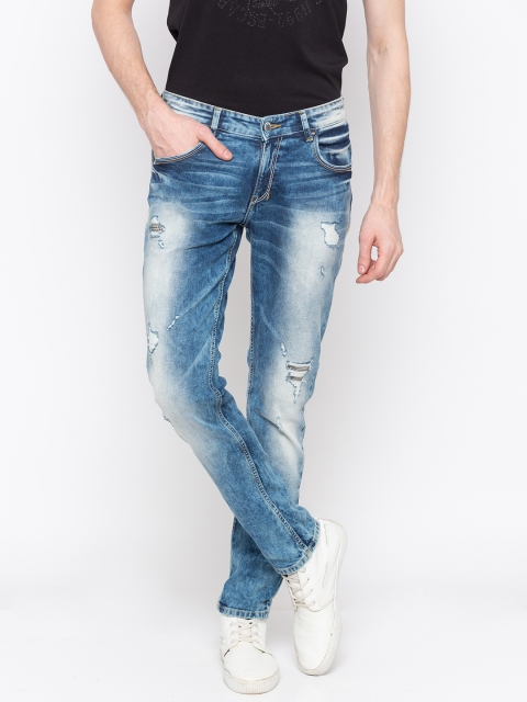 

SPYKAR Men Blue Skinny Fit Low-Rise Mildly Distressed Jeans