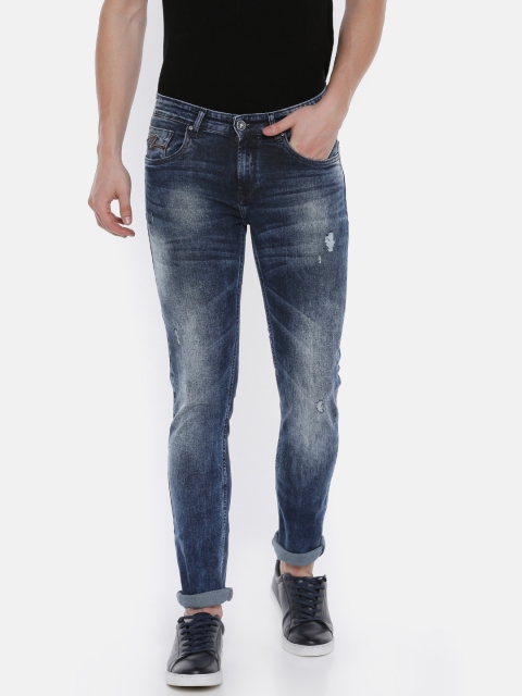 

SPYKAR Men Blue Skinny Fit Low-Rise Mildly Distressed Stretchable Jeans