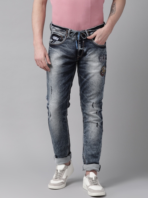 

SPYKAR Men Blue Skinny Fit Low-Rise Low Distress Stretchable Jeans