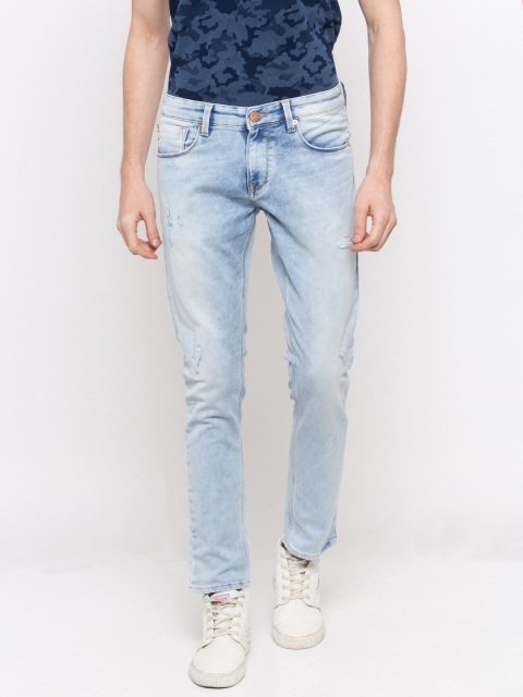 

SPYKAR Men Blue Super Skinny Fit Low-Rise Mildly Distressed Stretchable Jeans