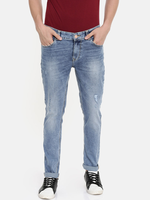 

SPYKAR Men Blue Super Skinny Fit Low-Rise Low Distress Stretchable Jeans
