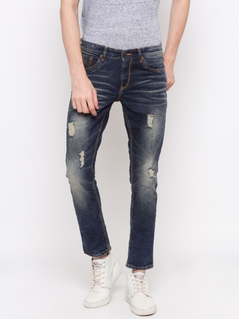 

SPYKAR Men Blue Super Skinny Fit Low-Rise Mildly Distressed Stretchable Jeans
