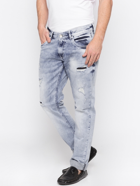 

SPYKAR Men Blue Skinny Fit Low-Rise Highly Distressed Jeans