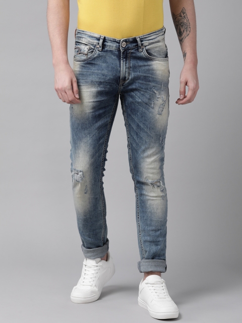 

SPYKAR Men Blue Skinny Fit Low-Rise Highly Distressed Stretchable Jeans