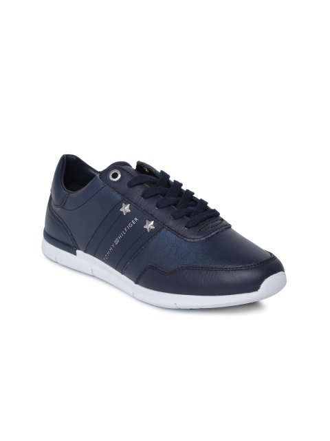 

Tommy Hilfiger Women Navy Blue Leather Sneakers