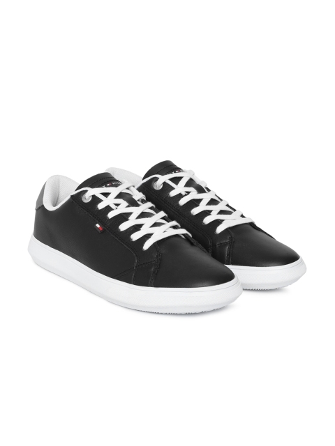 

Tommy Hilfiger Men Black Leather Sneakers