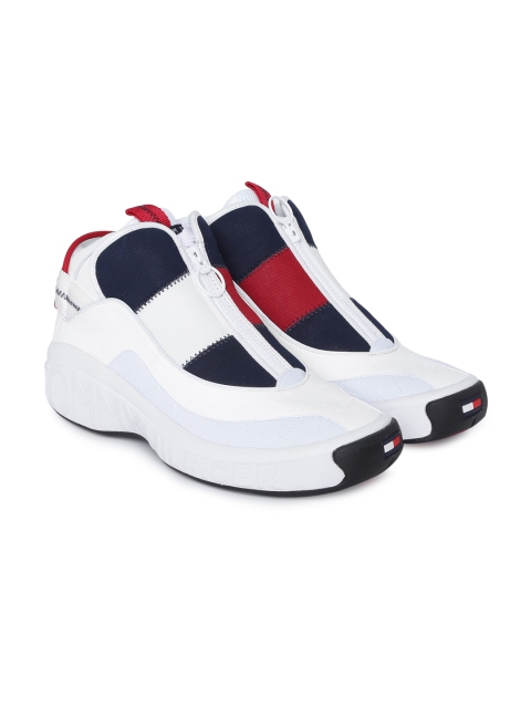 

Tommy Hilfiger Men White & Red Solid Sneakers