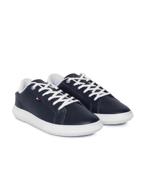 

Tommy Hilfiger Men Navy Blue Leather Sneakers
