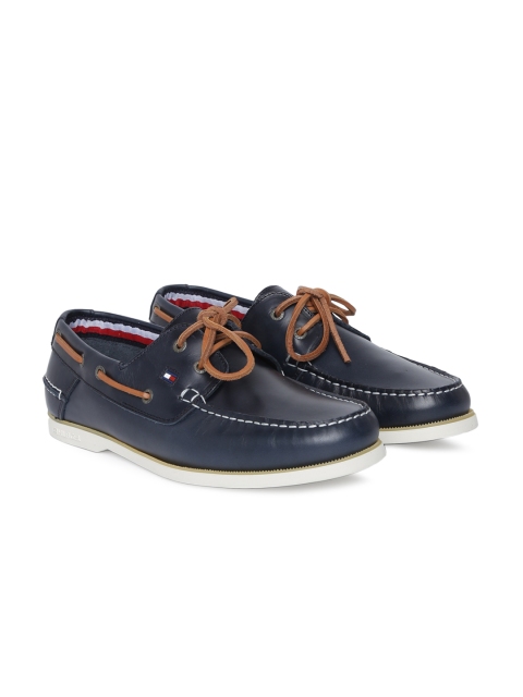 

Tommy Hilfiger Men Navy Blue Boat Leather Shoes