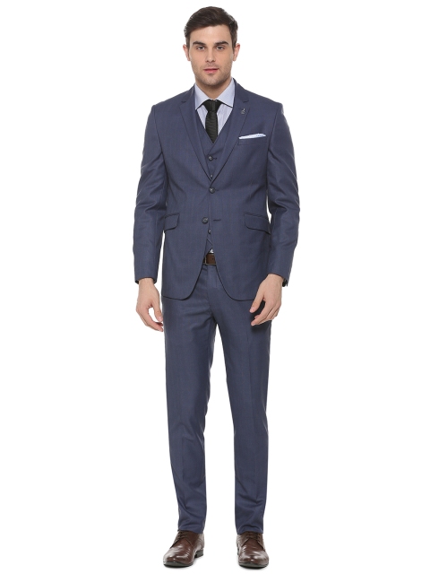 

Van Heusen Men Blue Solid Slim-Fit Single-Breasted Suit