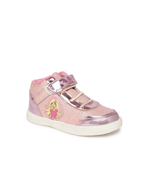 

Barbie Girls Pink Printed Mid-Top Sneakers