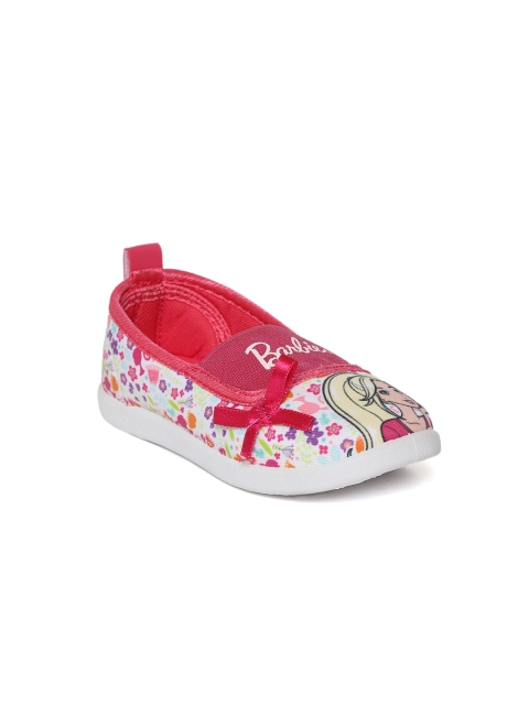 

Barbie Girls Pink & White Printed Slip-On Sneakers