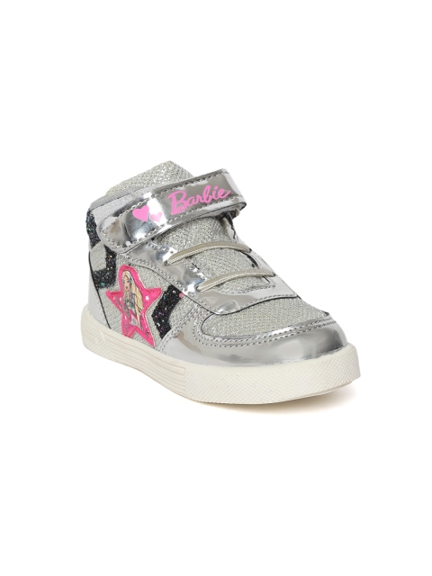 

Barbie Girls Silver-Toned Mid-Top Sneakers