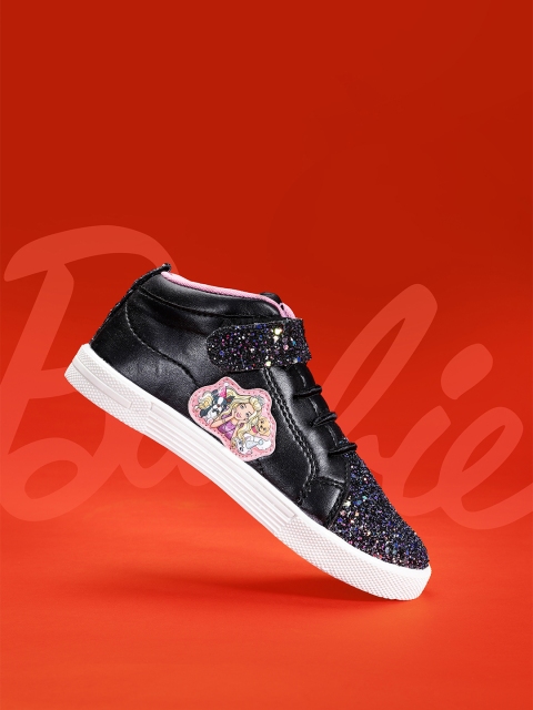 

Barbie Girls Black Mid-Top Glitter Sneakers