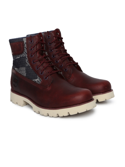 

Timberland Men Maroon KINGSPT FL 6" Flat Boots