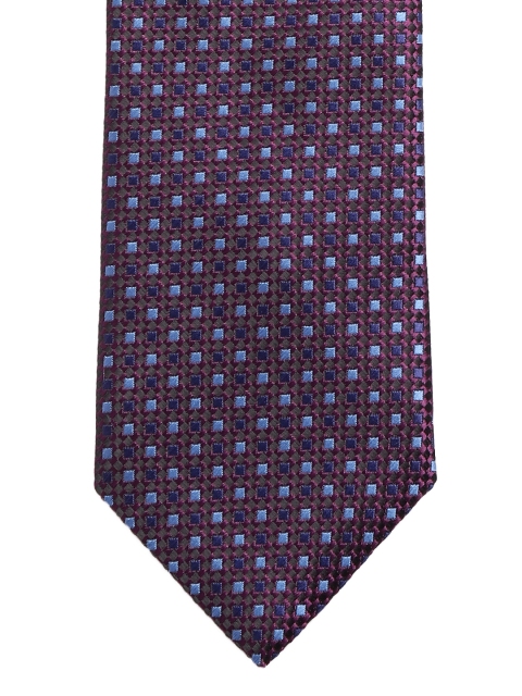 

Lino Perros Purple & Blue Woven Design Broad Tie