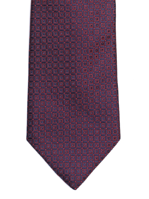 

Lino Perros Navy Blue & Red Patterned Tie