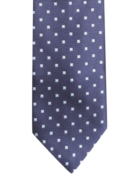 

Lino Perros Navy Blue Woven Design Broad Tie