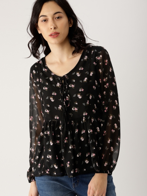 

Ms.Taken by Kriti Sanon Women Black Printed Top
